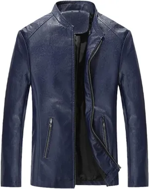 KEHAIOO Biker Jacket Spring Autumn Leather Clothing Slim Korean Youth Trend Motorcycle Men's Leather Jacket