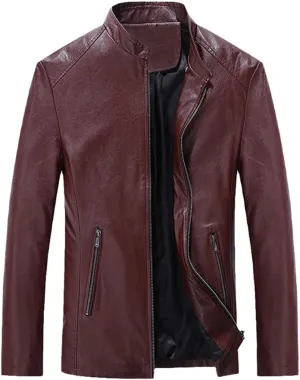 KEHAIOO Biker Jacket Spring Autumn Leather Clothing Slim Korean Youth Trend Motorcycle Men's Leather Jacket