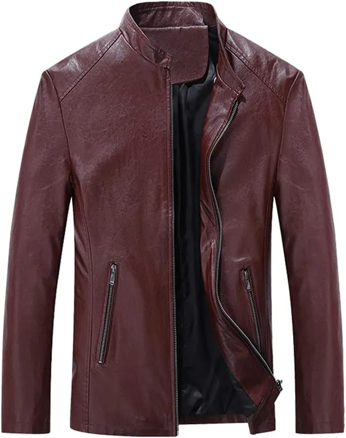 KEHAIOO Biker Jacket Spring Autumn Leather Clothing Slim Korean Youth Trend Motorcycle Men's Leather Jacket