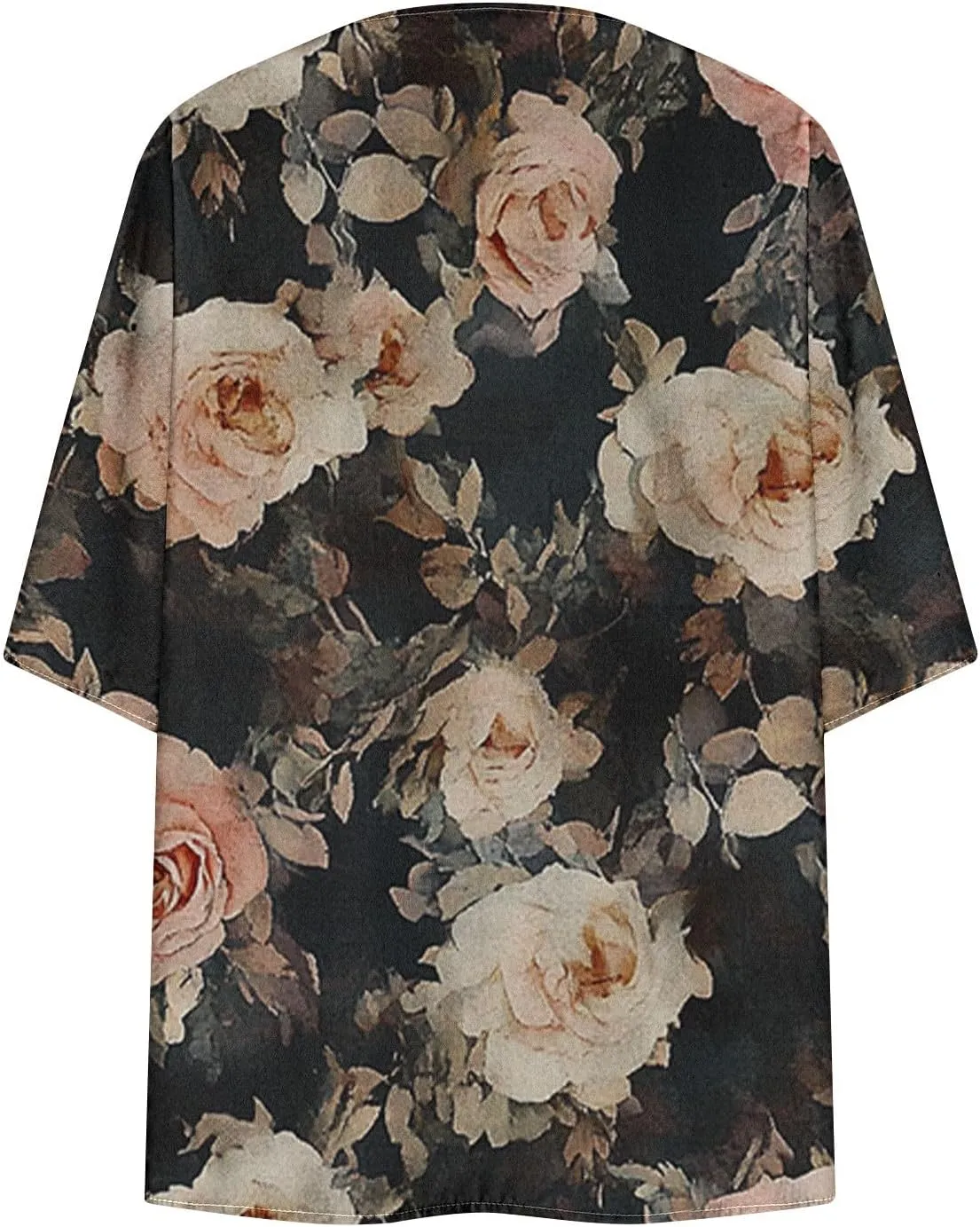 Kimono Swimsuit Coverup 2025 Womens Casual 3/4 Bat Sleeve Loose Beach Cover Up Sheer Chiffon Cardigans for Swimwear