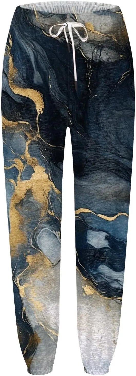 LCMTWX Black Pants for Women Pockets Drawstring Elastic Waisted Heart Print Bottom Pants Jogger Pants for Women with Sweat