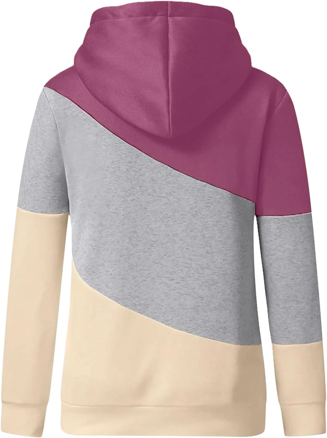 LCMTWX Sleeve Casual Hoodie Splice Contrast Long Sweatshirt Solid Strap Women Tops Women's Hoodies Sweatshirts Petite