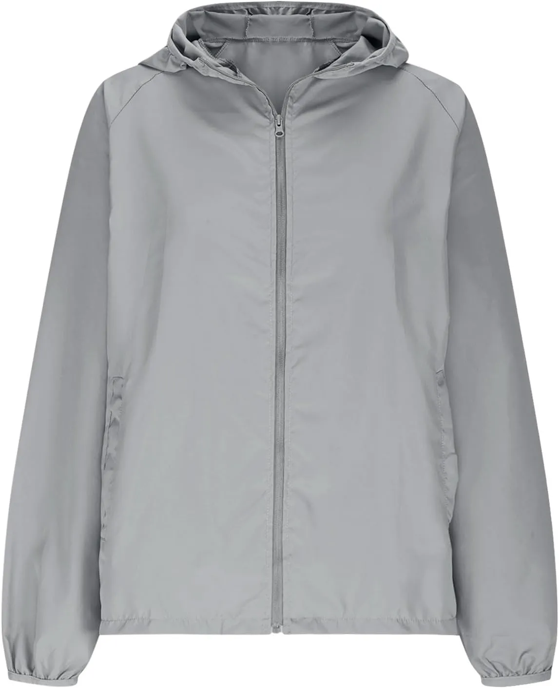 Lightweight Sun Protection Jackets for Women Comfy Cooling Summer Long Sleeve Zip Up Open Hooded Shirt Plus Size