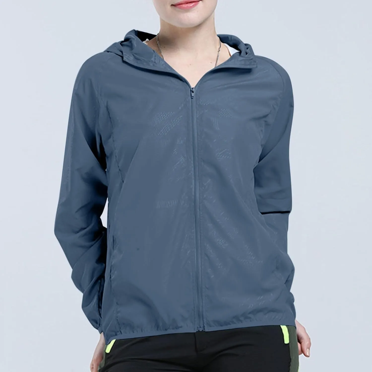 Lightweight Waterproof Jacket for Women Hooded Shirt Sun Protection Long Sleeve Sport Hiking Outdoor Windbreaker