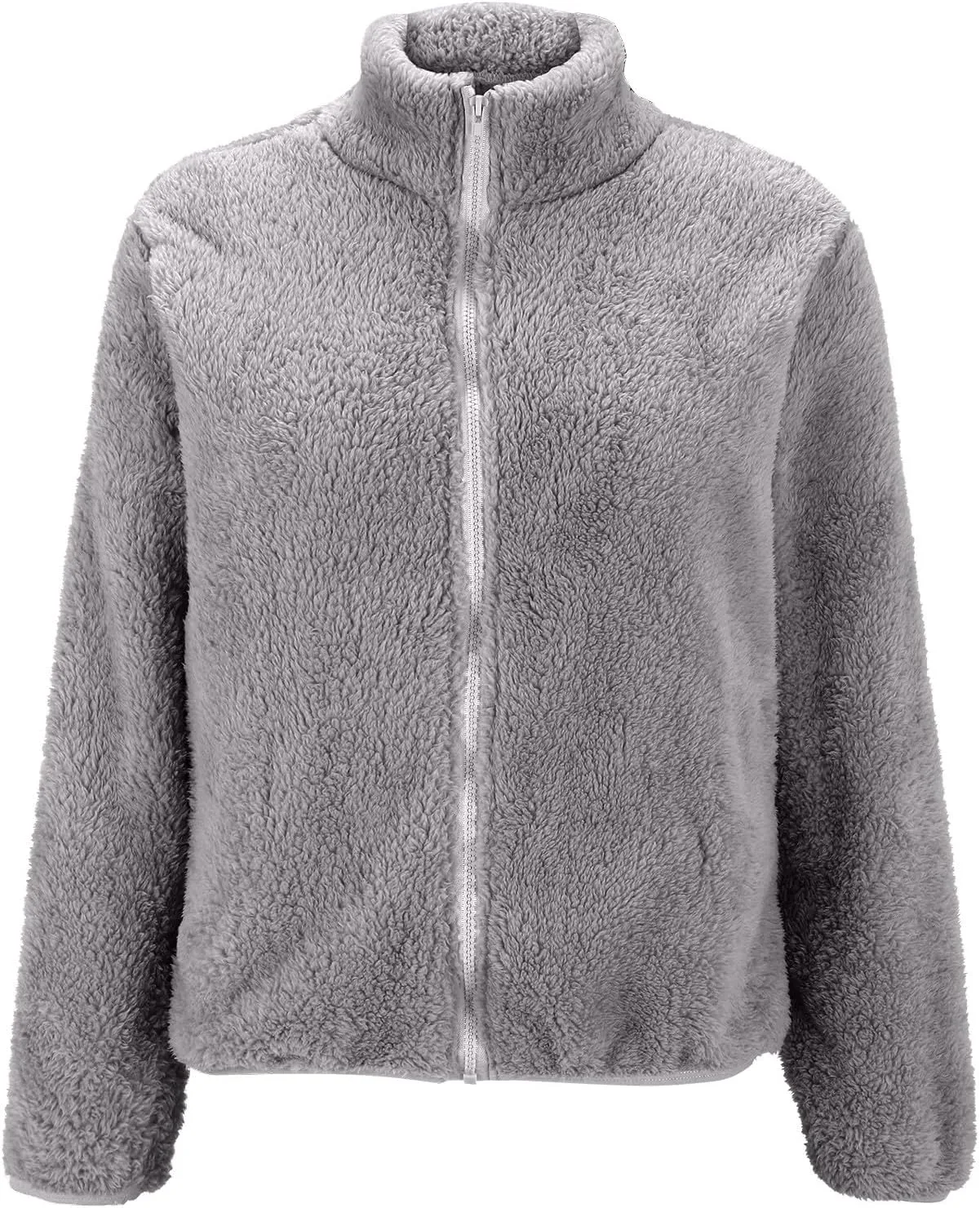 Long Sleeve Fuzzy Jackets for Women Trendy Sherpa Fleece Lined Jacket Tops with Pockets Casual Loose Solid Color Coat