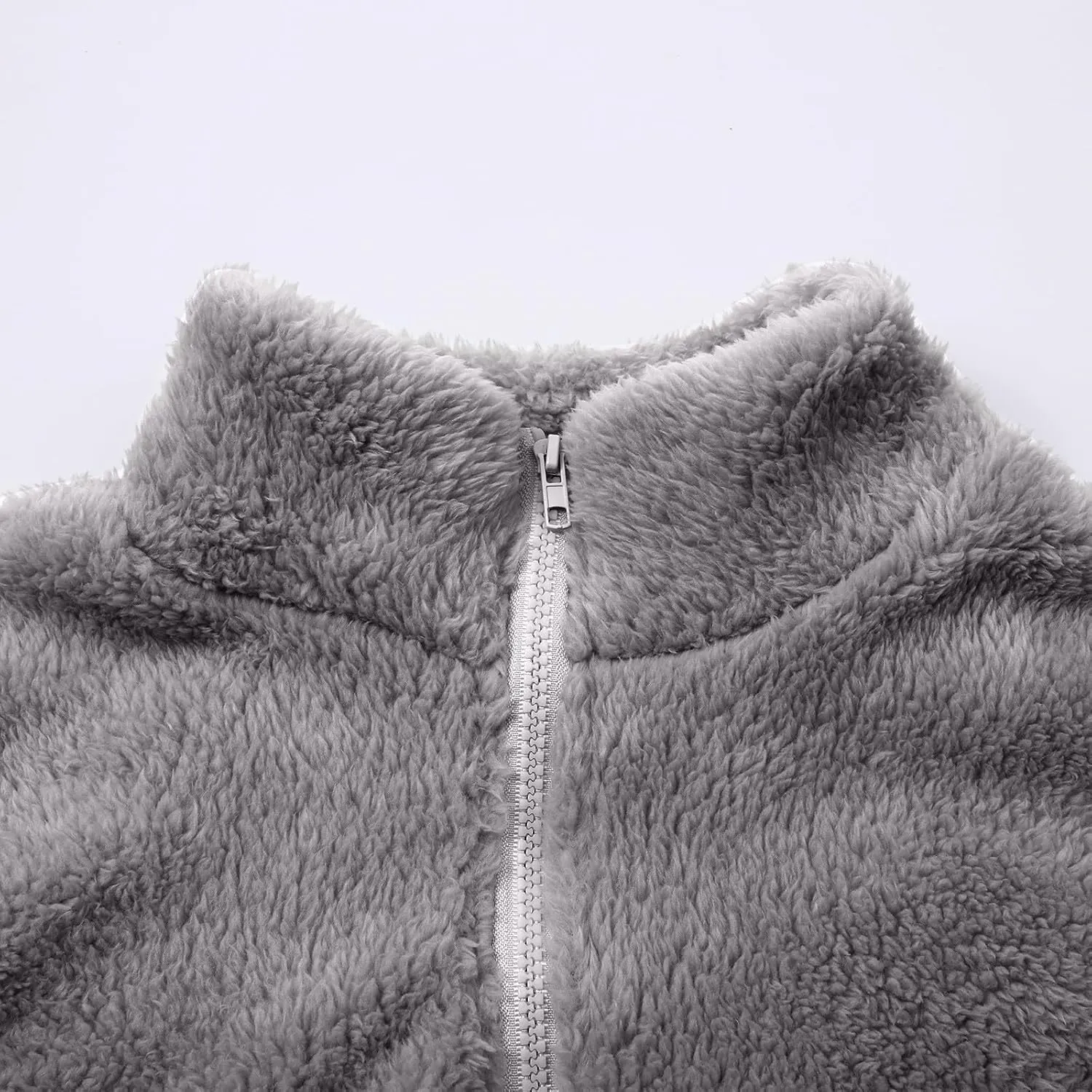 Long Sleeve Fuzzy Jackets for Women Trendy Sherpa Fleece Lined Jacket Tops with Pockets Casual Loose Solid Color Coat