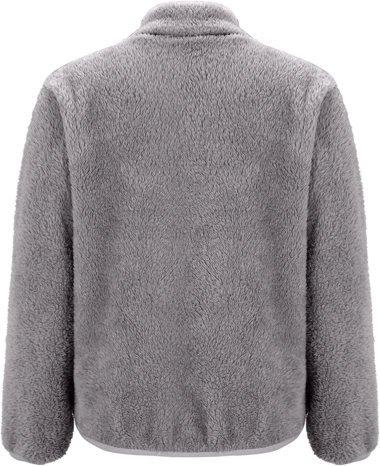 Long Sleeve Fuzzy Jackets for Women Trendy Sherpa Fleece Lined Jacket Tops with Pockets Casual Loose Solid Color Coat