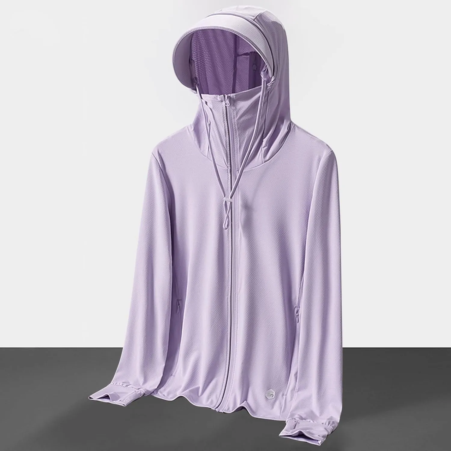 Long Sleeve Sun Protection Hooded Shirt for Women Cooling Plus Size T-Shirts Rash Guard Hiking Jacket with Face Mask