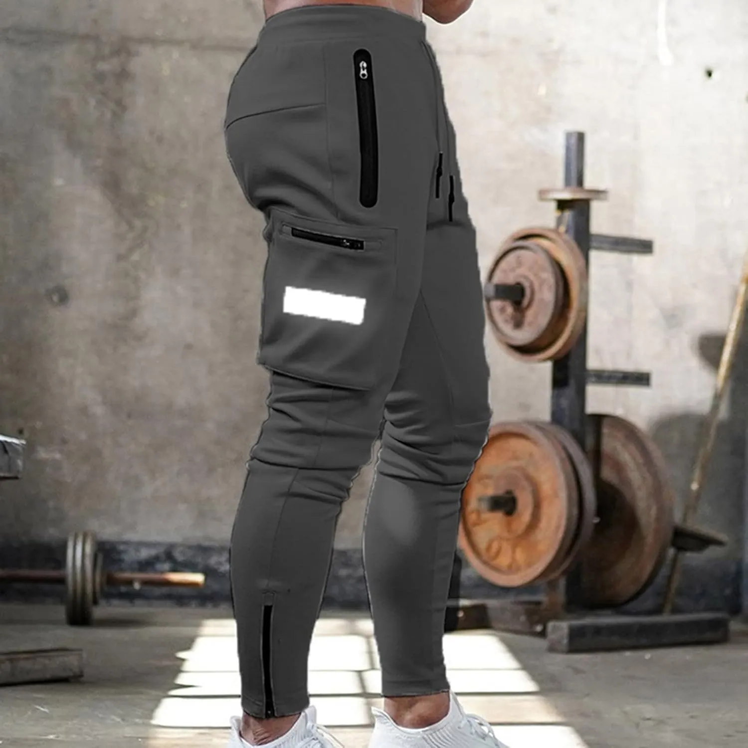Male Versatile All Season Cargo Pants Multi Pocket Zip Button Hem Solid Color Outdoor Trousers Sport Pants