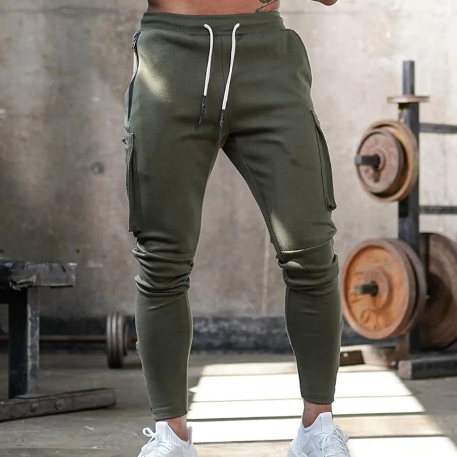 Male Versatile All Season Cargo Pants Multi Pocket Zip Button Hem Solid Color Outdoor Trousers Sport Pants