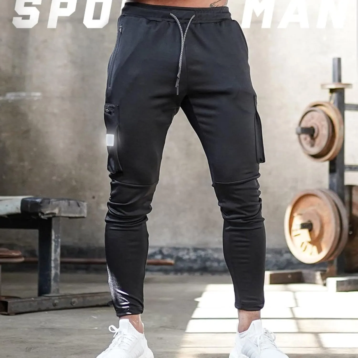 Male Versatile All Season Cargo Pants Multi Pocket Zip Button Hem Solid Color Outdoor Trousers Sport Pants