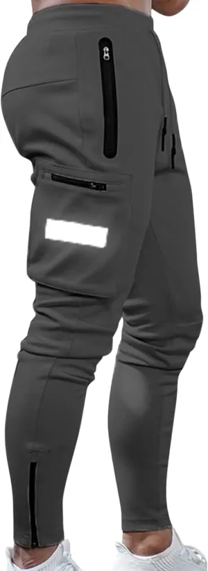 Male Versatile All Season Cargo Pants Multi Pocket Zip Button Hem Solid Color Outdoor Trousers Sport Pants