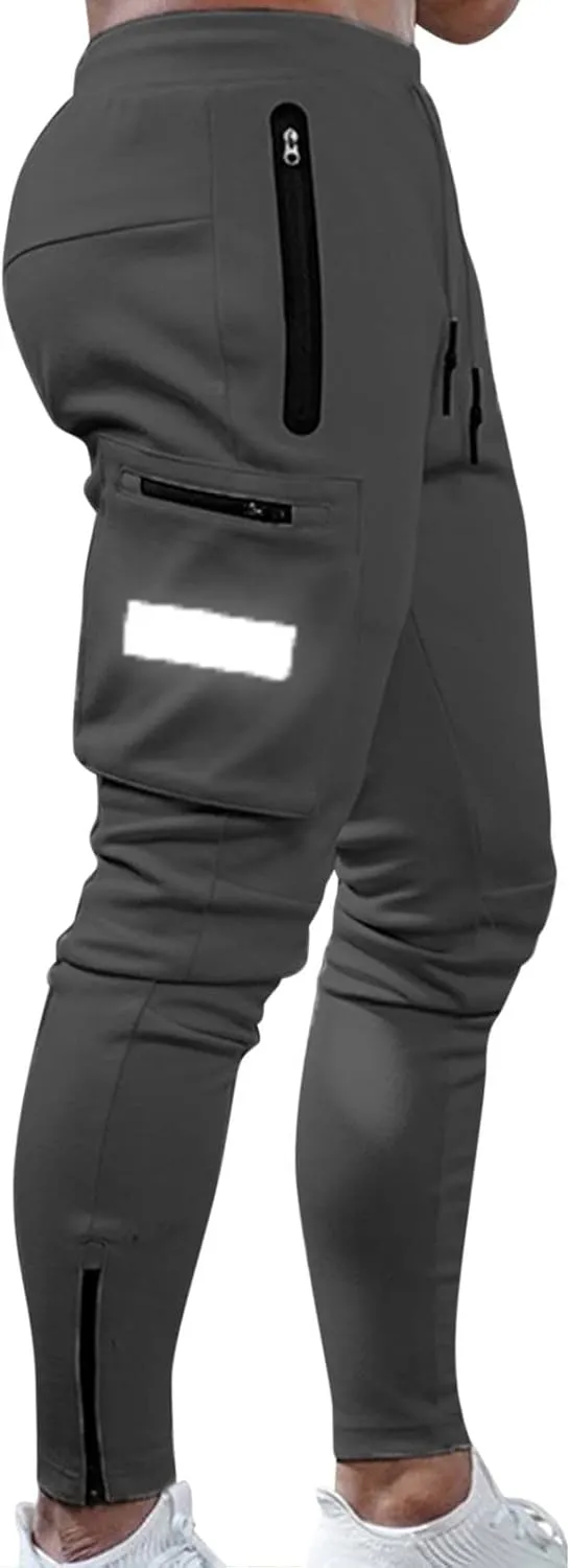 Male Versatile All Season Cargo Pants Multi Pocket Zip Button Hem Solid Color Outdoor Trousers Sport Pants