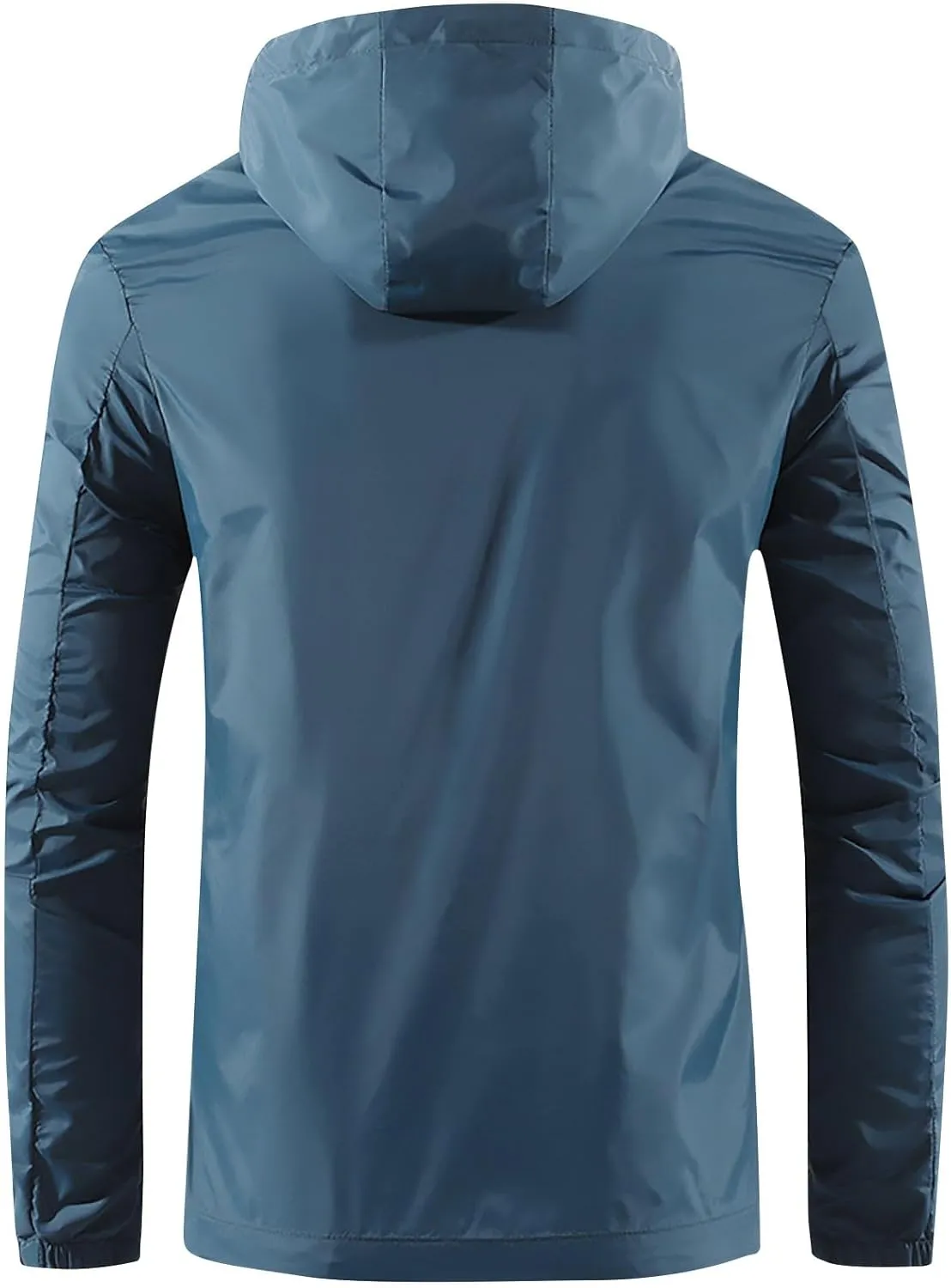Men Full Zip UPF50  Sun Protection Hoodie Jacket Long Sleeve Lightweight Breathable UV Shirts Running Coat with Pocket