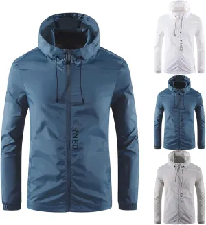 Men Full Zip UPF50  Sun Protection Hoodie Jacket Long Sleeve Lightweight Breathable UV Shirts Running Coat with Pocket