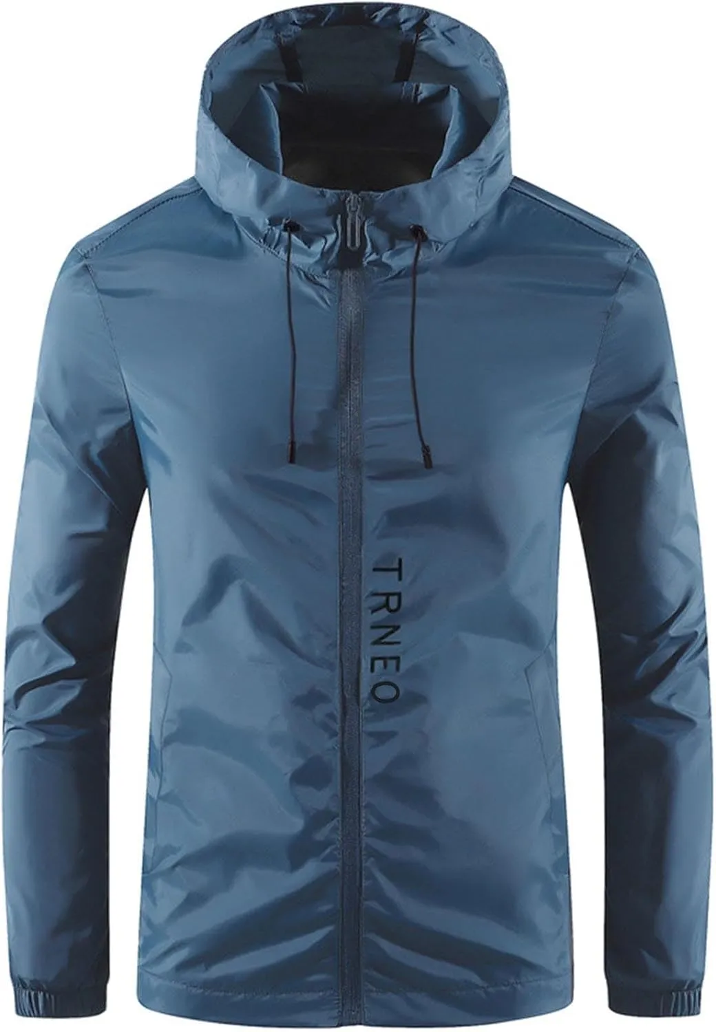 Men Full Zip UPF50  Sun Protection Hoodie Jacket Long Sleeve Lightweight Breathable UV Shirts Running Coat with Pocket
