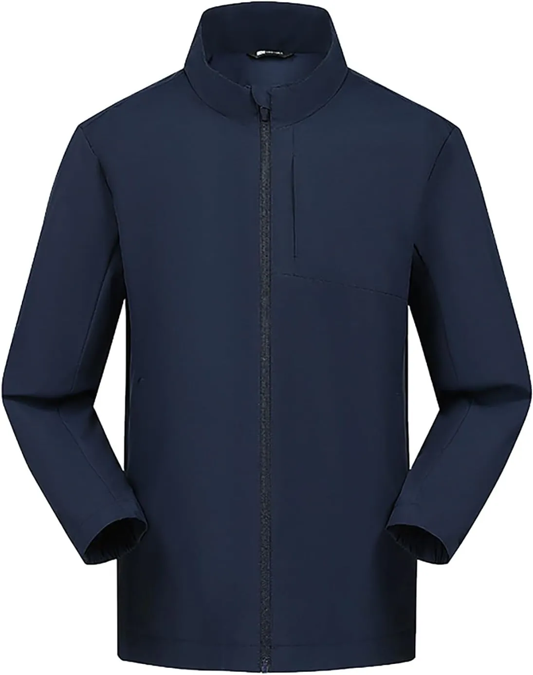 Men Lightweight Softshell Jacket Oversize Zip Up Stand Collar Waterproof Windbreaker Travel Hiking Winter Warm Coat