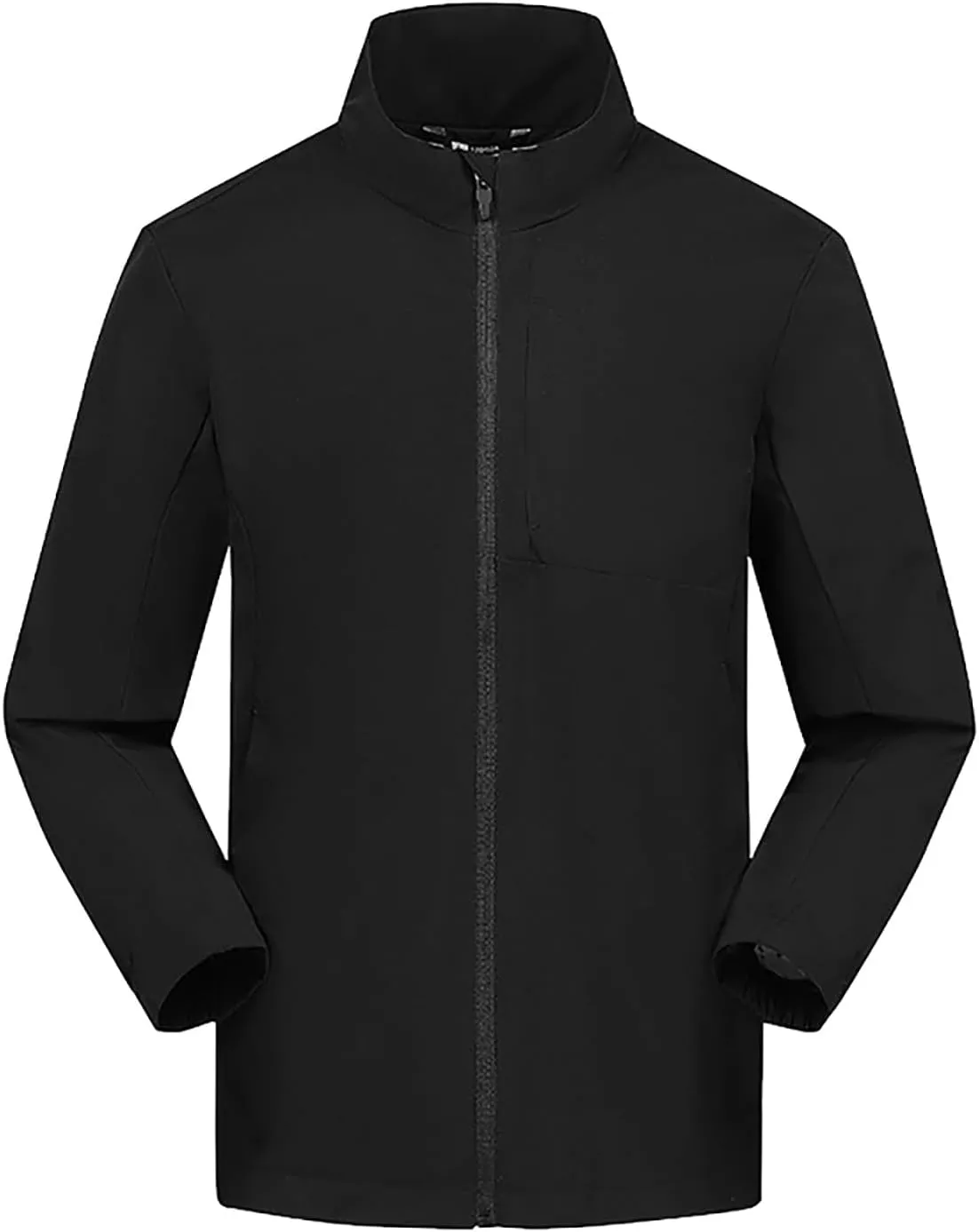 Men Lightweight Softshell Jacket Oversize Zip Up Stand Collar Waterproof Windbreaker Travel Hiking Winter Warm Coat