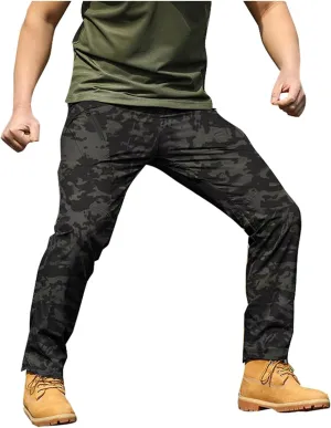 Men Outdoor Cargo Pant Lightweight Hiking Cargo Work Pants Water Resistant Travel Climbing Outdoor Stretch Pants