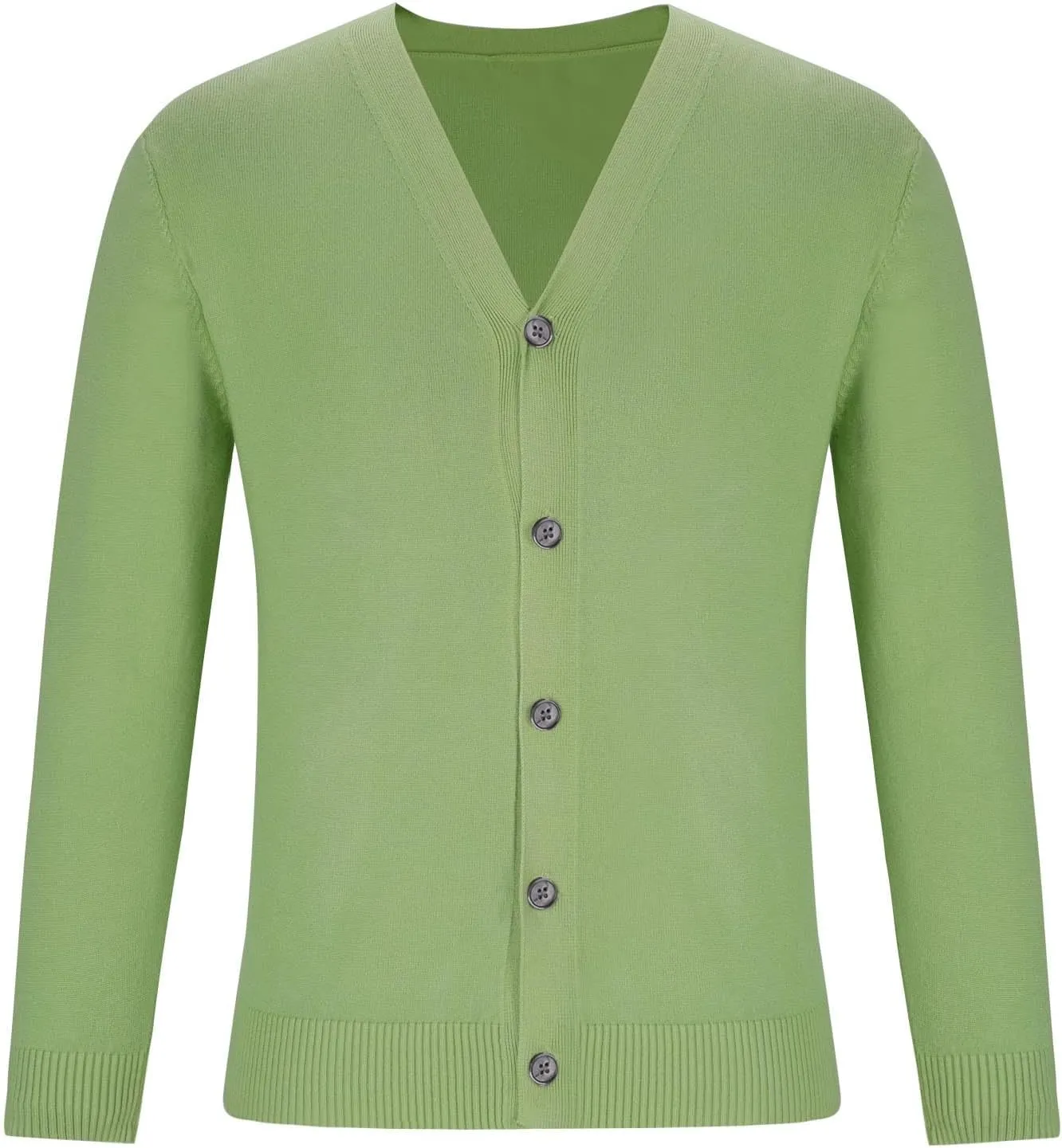 Men's Button Down Cardigan Long Sleeve V-Neck Knitted Sweater Relaxed Fit Casual Work Open Front Solid Cardigan