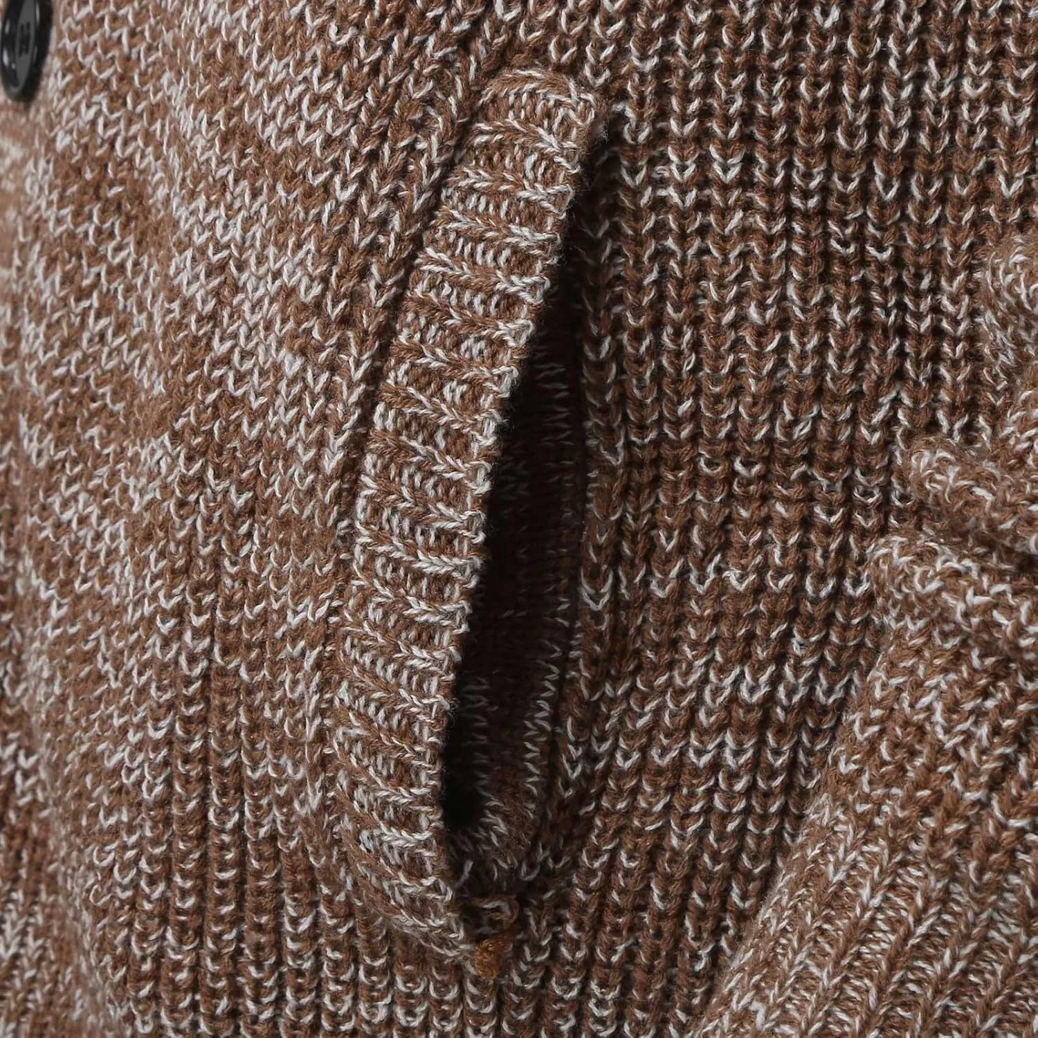 Mens Cable Knit Cardigan Sweater Casual Shawl Collar Loose Fit Sweater Long Sleeve Button Down Cardigans with Pockets
