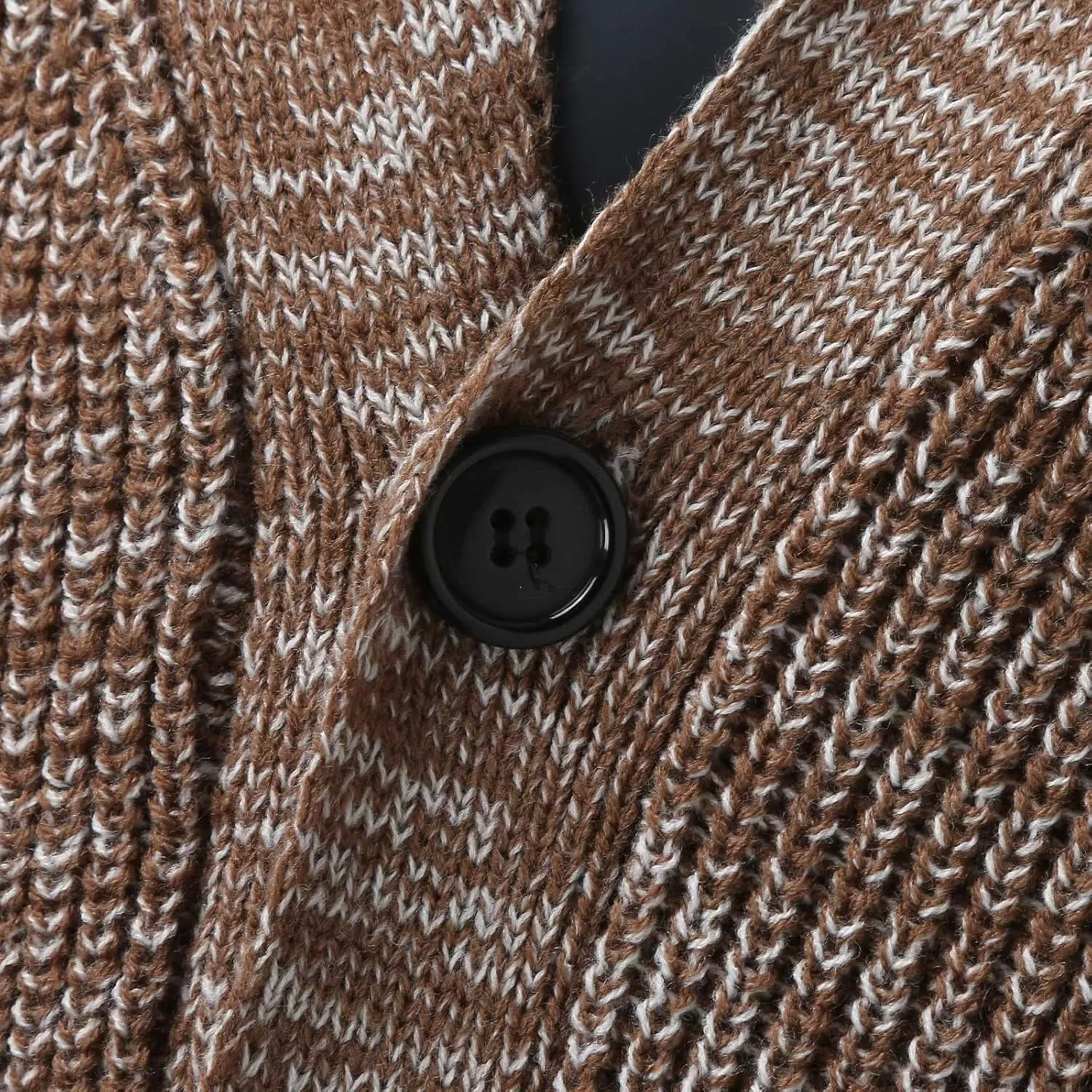 Mens Cable Knit Cardigan Sweater Casual Shawl Collar Loose Fit Sweater Long Sleeve Button Down Cardigans with Pockets