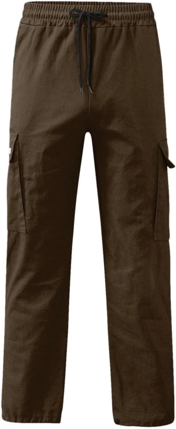 Mens Casual Joggers Pants Elastic Waist Drawstring Straight Leg Sweatpants Lightweight Casual Trousers with Pockets