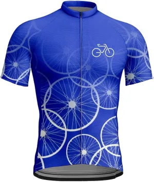 Men's Cycling Jerseys Tops Biking Shirts Short Sleeve Bike Clothing Full Zipper Bicycle Jacket with Pockets