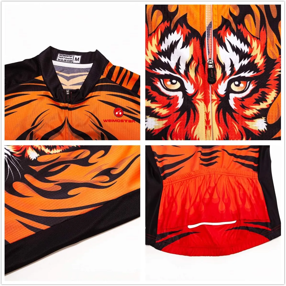 Men's Cycling Jerseys Wolf Print Bicycle Shirts Summer Road Bike Clothes Quick Dry Breathable