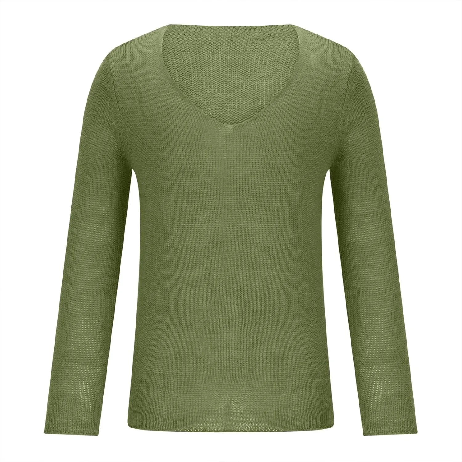 Men's Deep V Neck Sweaters Long Sleeve Lightweight Knitted Pullover Sweater Casual Loose Jumper Tops Spring Fall Streetwear