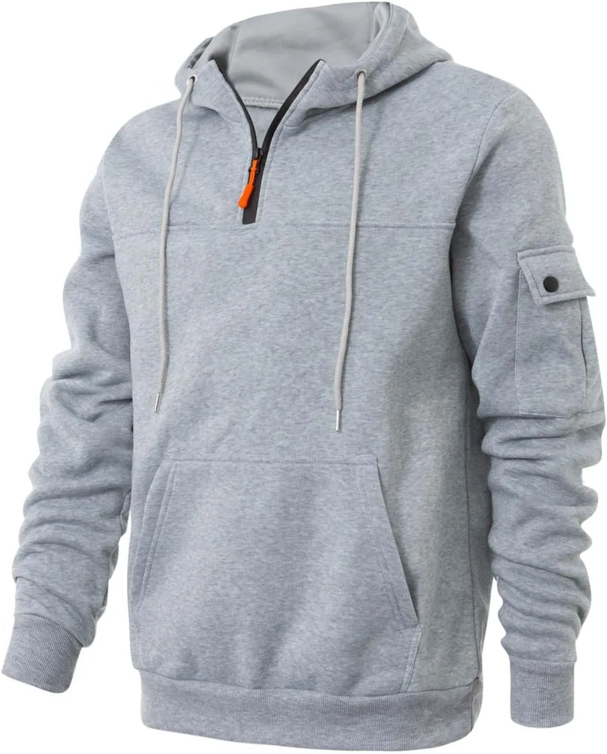 Mens Hoodies Pullover 2024 Fall Hooded Sweatshirt Quarter Zipper Drawstring Hoodie Outdoor Casual Half Zip Sweatshirts