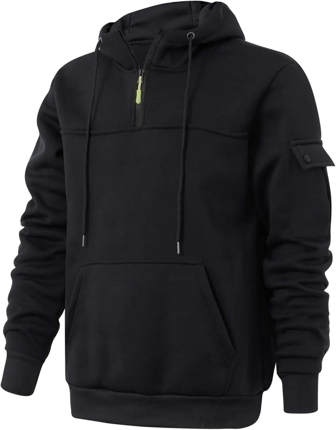 Mens Hoodies Pullover 2024 Fall Hooded Sweatshirt Quarter Zipper Drawstring Hoodie Outdoor Casual Half Zip Sweatshirts