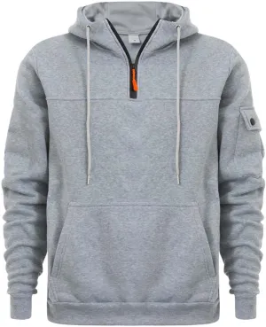 Mens Hoodies Pullover 2024 Fall Hooded Sweatshirt Quarter Zipper Drawstring Hoodie Outdoor Casual Half Zip Sweatshirts