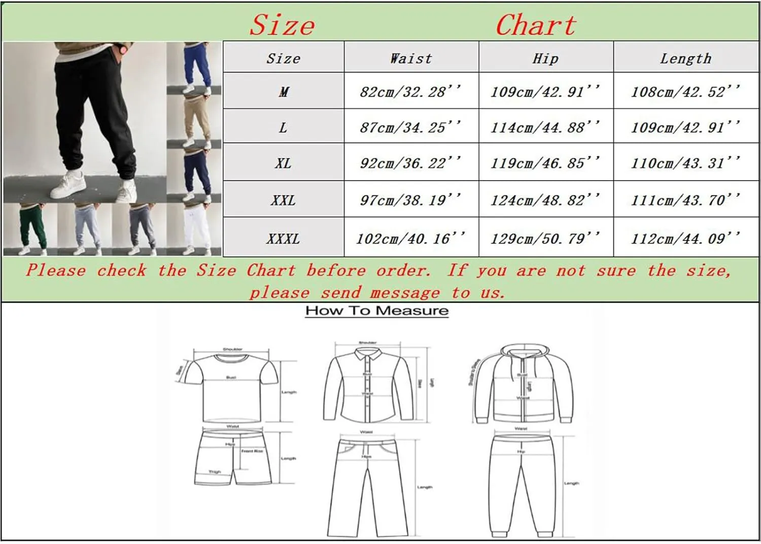 Men's Joggers Sweatpants Mens Heavyweight Cargo Sweatpants Stretch Elastic Waist Jogger Sport Pants Drawstring Sports