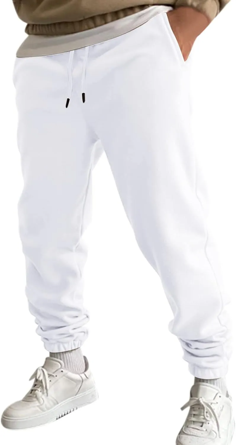 Men's Joggers Sweatpants Mens Heavyweight Cargo Sweatpants Stretch Elastic Waist Jogger Sport Pants Drawstring Sports