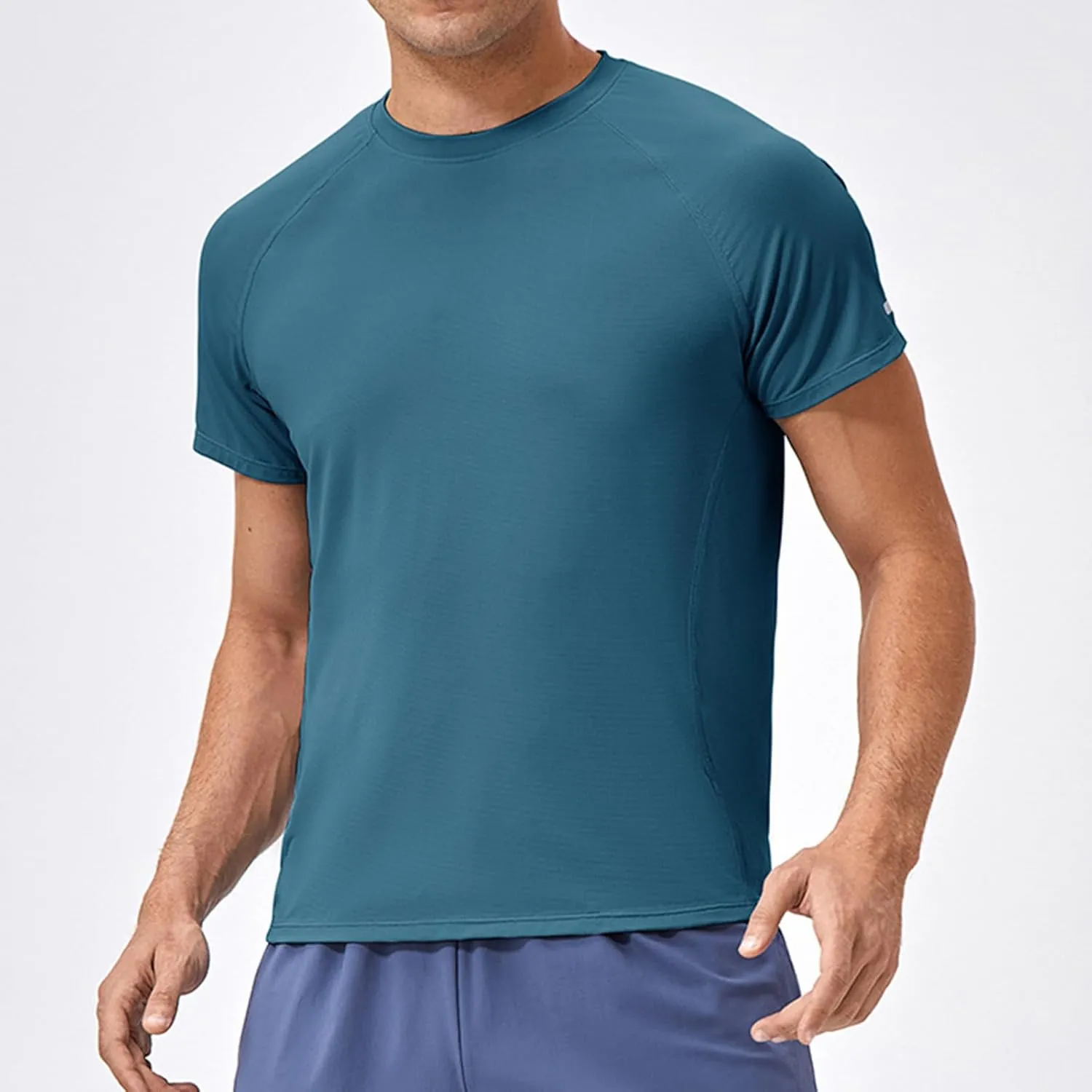 Mens Short Sleeve Athletic Shirts Sun Uv Protection Rash Guard Shirts Lightweight Quick Dry Gym Tee Shirt for Men
