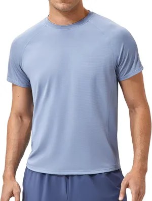 Mens Short Sleeve Athletic Shirts Sun Uv Protection Rash Guard Shirts Lightweight Quick Dry Gym Tee Shirt for Men