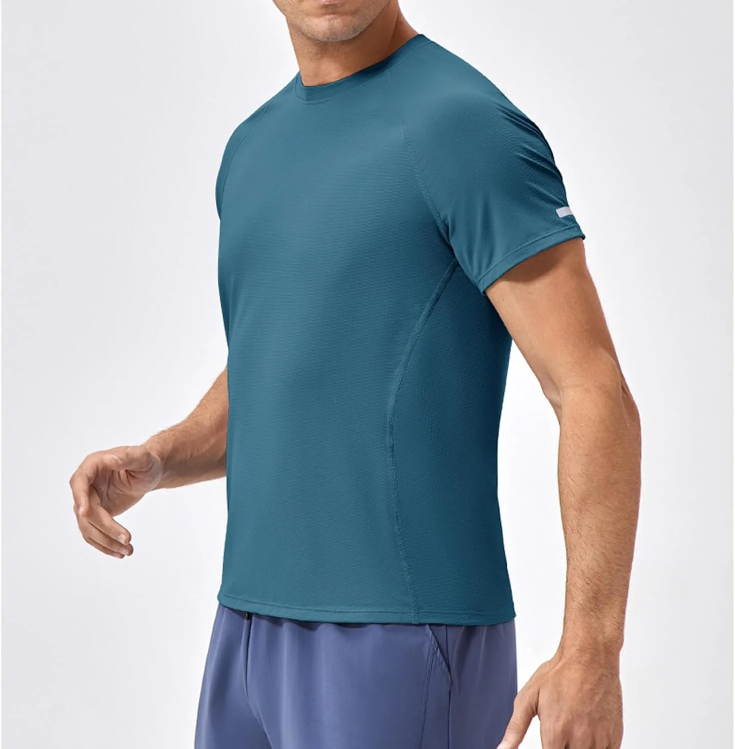 Mens Short Sleeve Athletic Shirts Sun Uv Protection Rash Guard Shirts Lightweight Quick Dry Gym Tee Shirt for Men