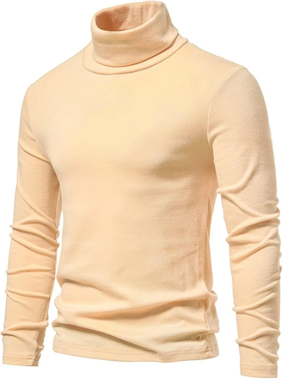 Men's Slim Fit Turtleneck Sweater Casual Long Sleeve Knit Pullover Jumper Lightweight Thermal Basic Top Big and Tall
