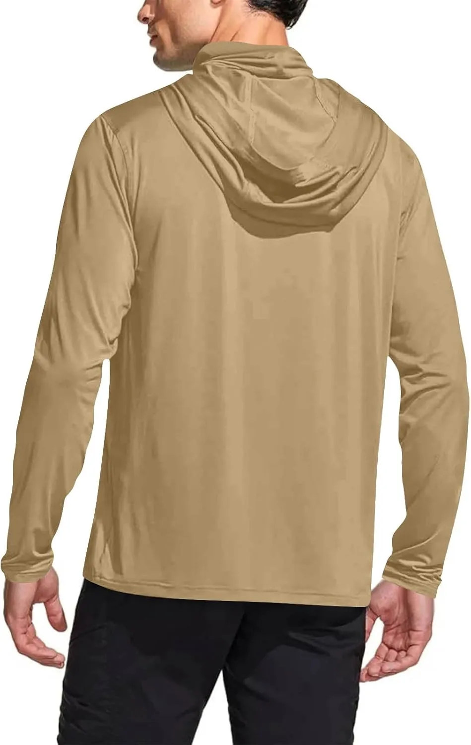 Men's Sun Protection Hoodie Shirt UPF 50  Long Sleeve UV SPF T-Shirts with Face Cover Rash Guard Fishing Lightweight