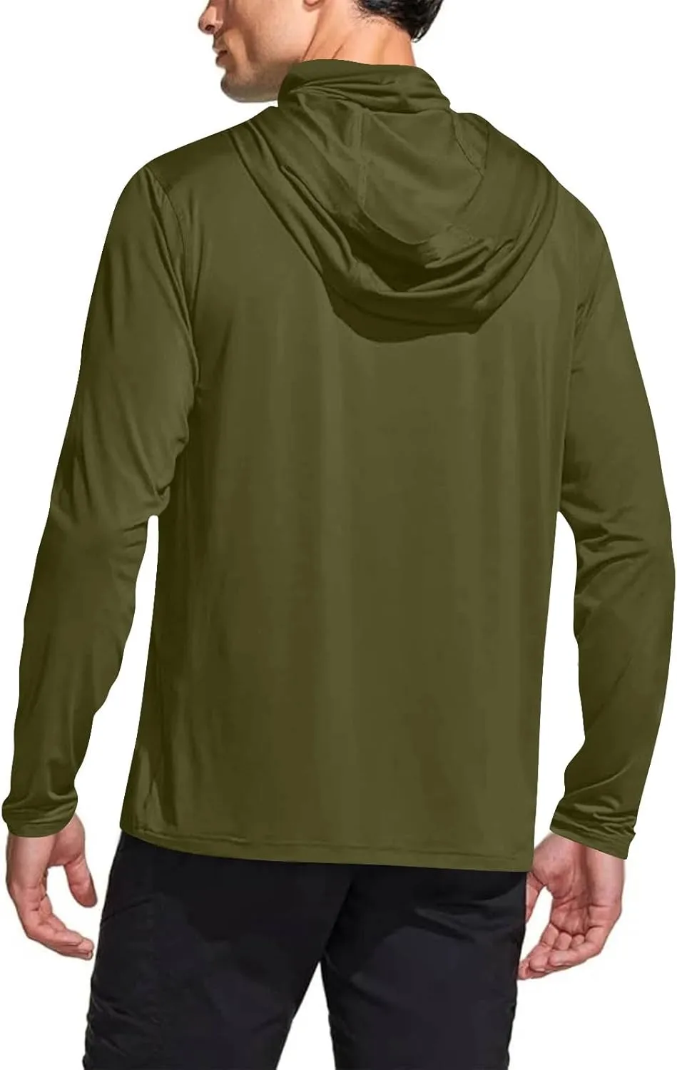Men's Sun Protection Hoodie Shirt UPF 50  Long Sleeve UV SPF T-Shirts with Face Cover Rash Guard Fishing Lightweight
