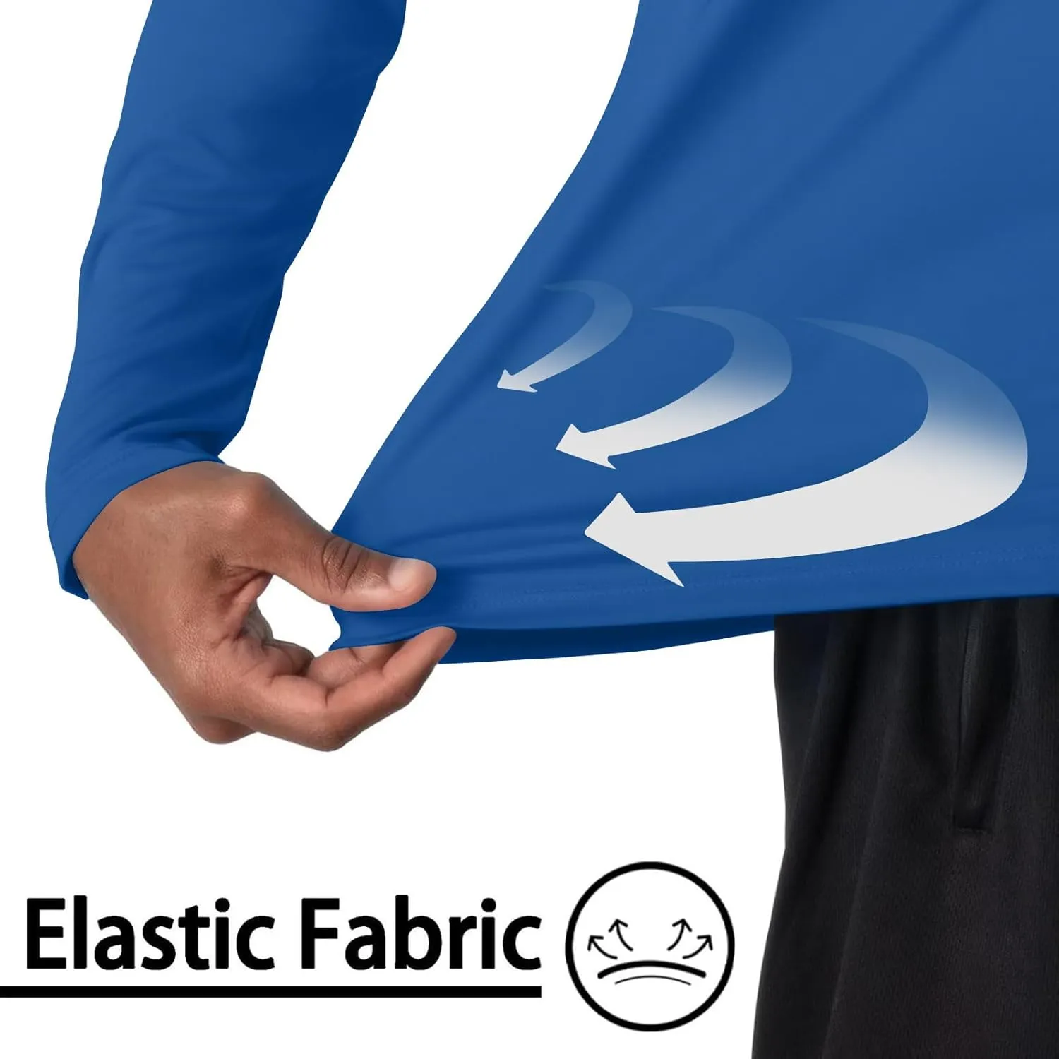 Men's UPF 50  Sun Protection Hoodie Long Sleeve SPF Fishing Hiking Running Rash Guard Shirts Quick Dry Lightweight