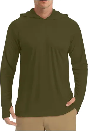 Men's UPF 50  Sun Protection Hoodie Long Sleeve SPF Fishing Hiking Running Rash Guard Shirts Quick Dry Lightweight