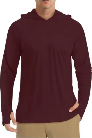 Men's UPF 50  Sun Protection Hoodie Long Sleeve SPF Fishing Hiking Running Rash Guard Shirts Quick Dry Lightweight