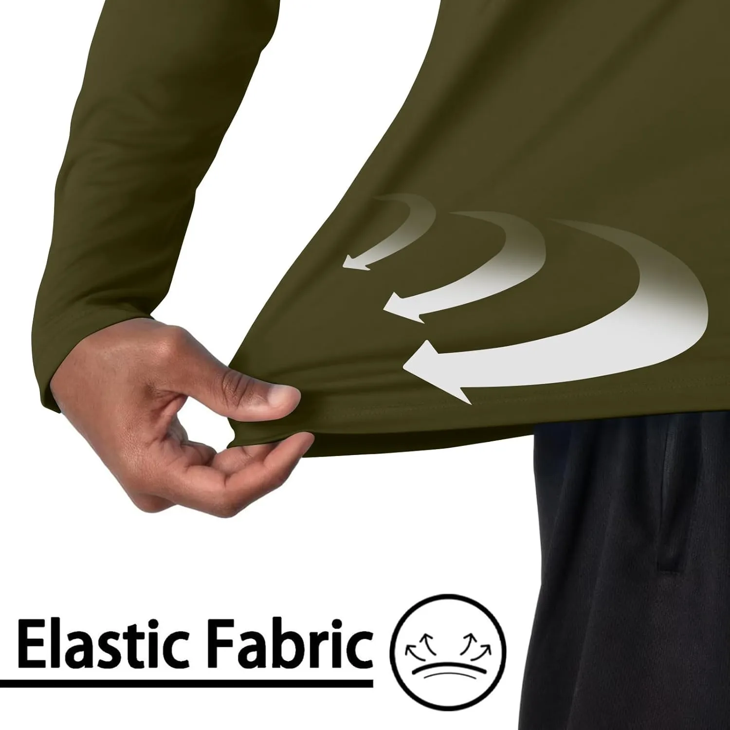 Men's UPF 50  Sun Protection Hoodie Long Sleeve SPF Fishing Hiking Running Rash Guard Shirts Quick Dry Lightweight