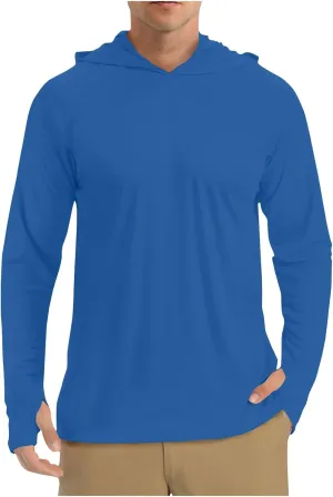 Men's UPF 50  Sun Protection Hoodie Long Sleeve SPF Fishing Hiking Running Rash Guard Shirts Quick Dry Lightweight
