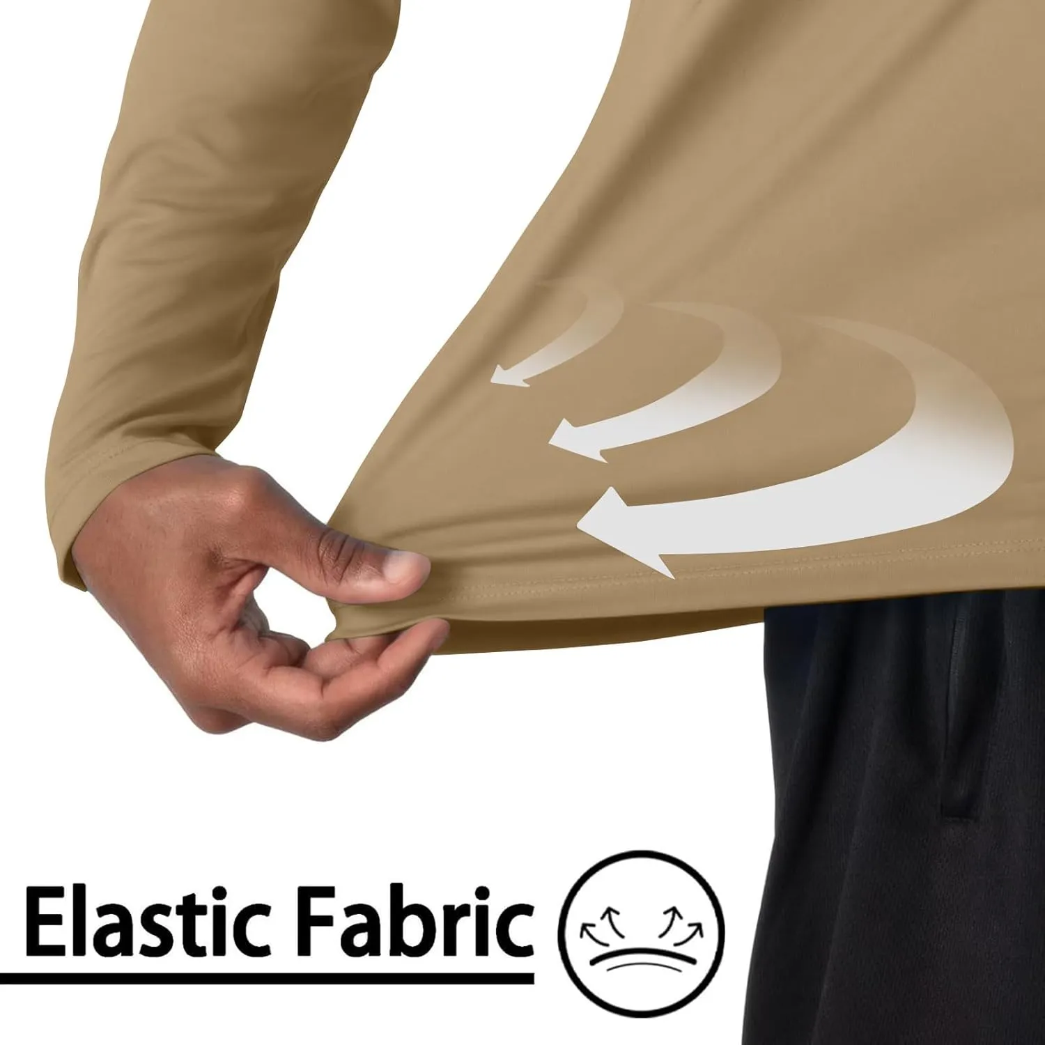 Men's UPF 50  Sun Protection Hoodie Long Sleeve SPF Fishing Hiking Running Rash Guard Shirts Quick Dry Lightweight
