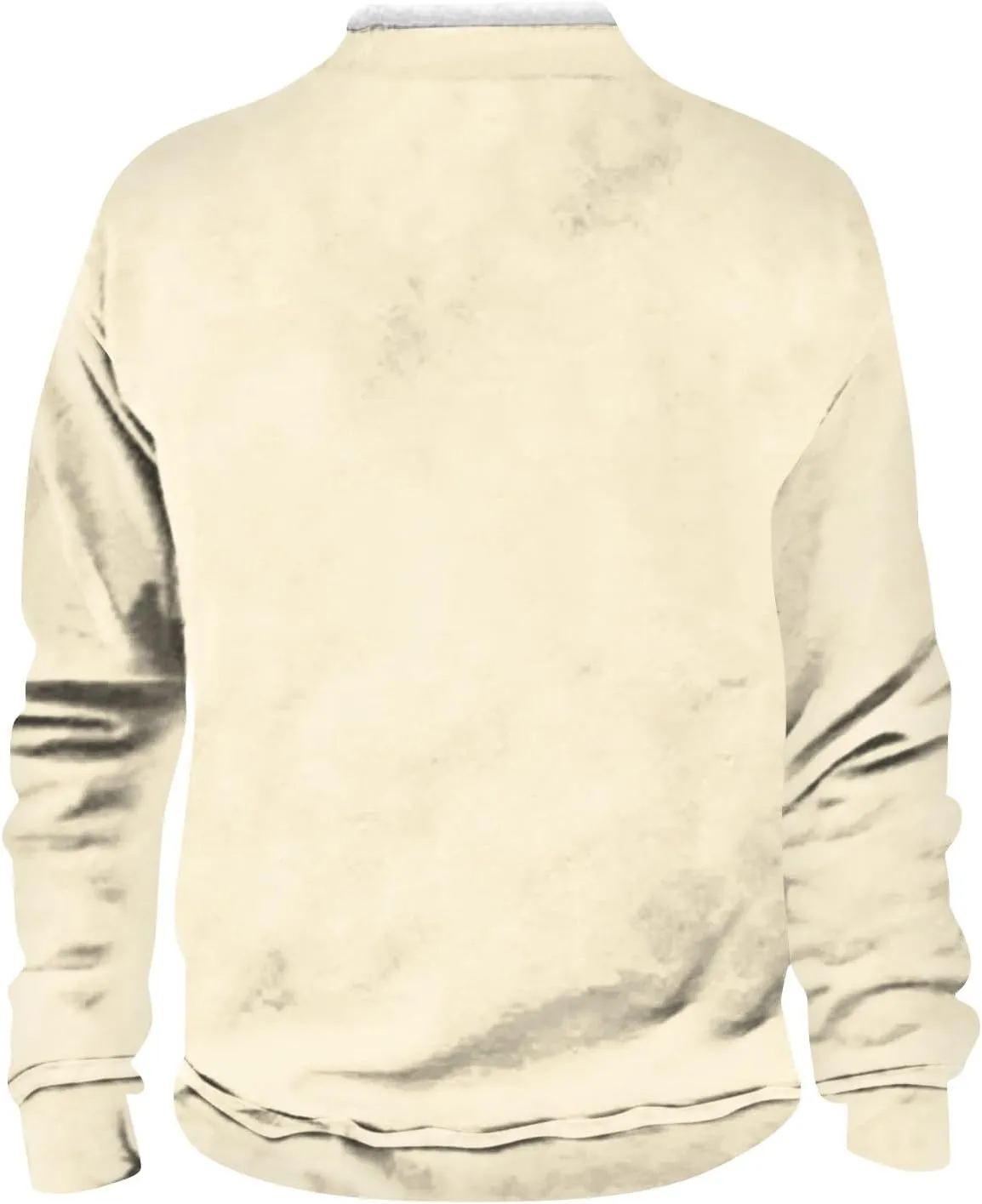 Men's Vintage Western Cowboy Zipper Sweatshirt Winter Warm Pullover 1/4 Zip Stand Collar Fit Casual Tactical Jacket