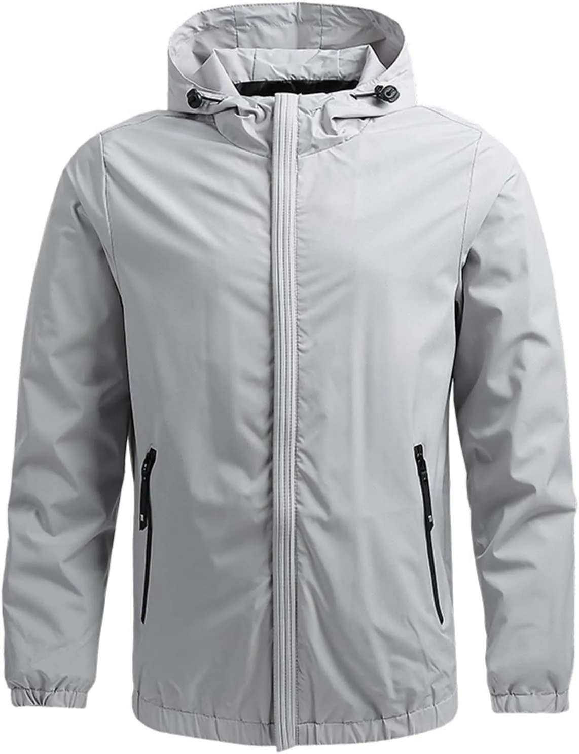Mens Windproof Jackets Lightweight Waterproof Coats Long Sleeve Raincoats Hooded Casual Windbreaker Fall Hoodies
