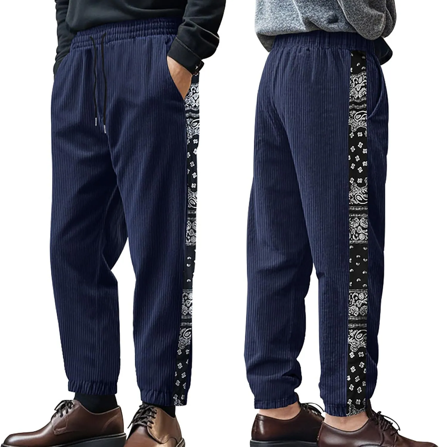 Mens Winter Fleece Sherpa Sweatpants Drawstring Thermal Athletic Pants Fashion Casual Trousers with Pockets